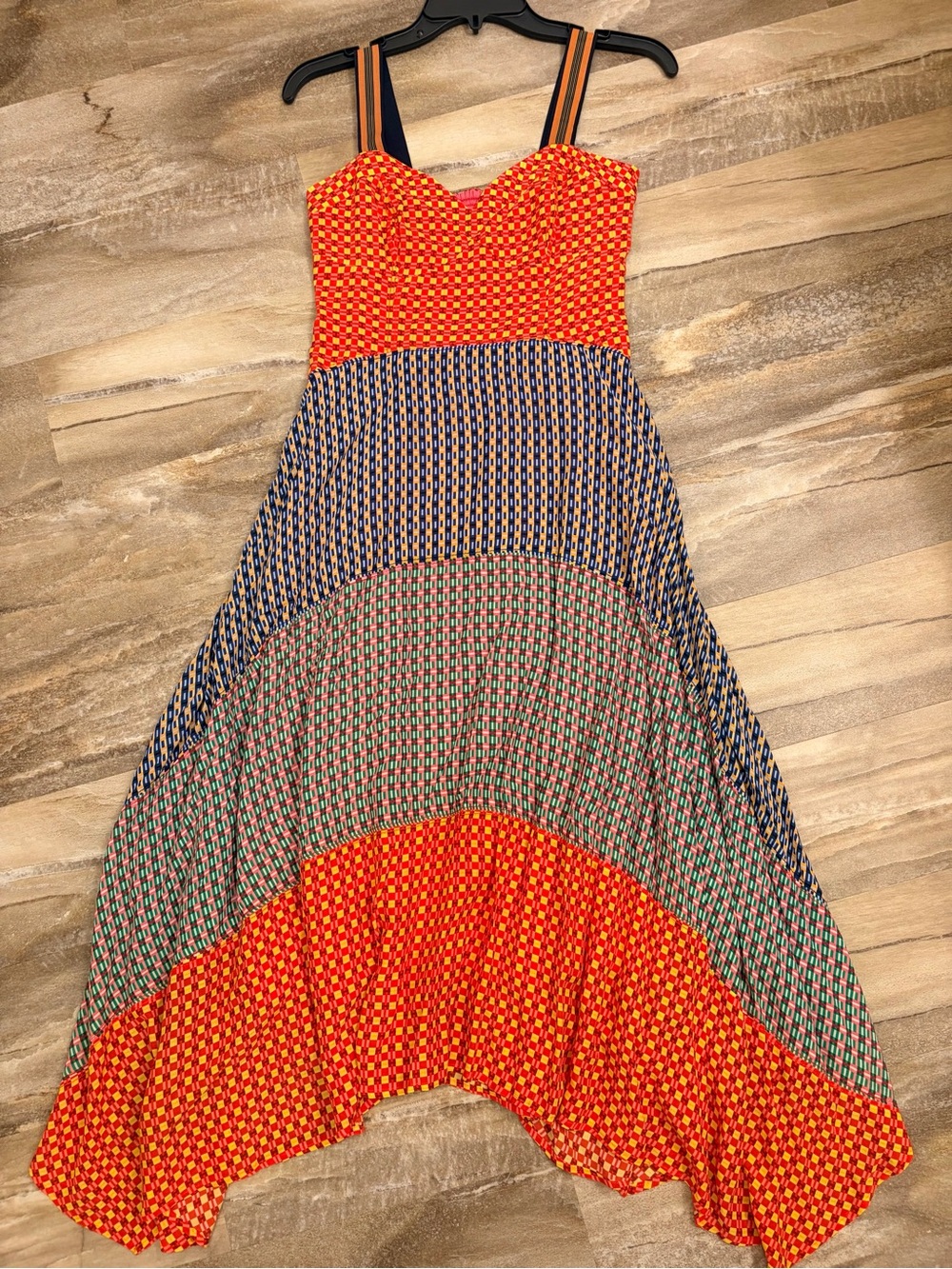 Maeve Red and Navy Multi-Pattern Sundress